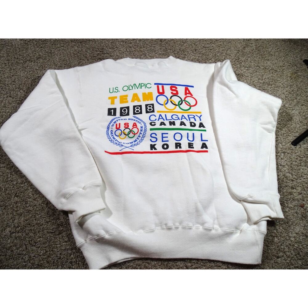 Vintage 1988 USA Olympic Team Sweatshirt Crewneck Pullover Calgary Seoul Medium